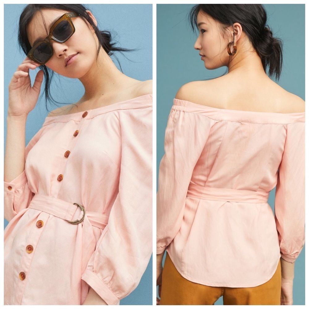 𝅺Anthropologie Belted Blouse   - Picture 1 of 7